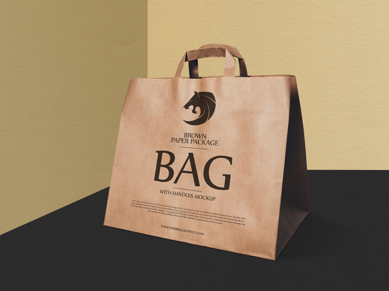 eb26387fb507a7a7315ffe007805c8ba - Free Brown Paper Package Bag With Handles Mockup